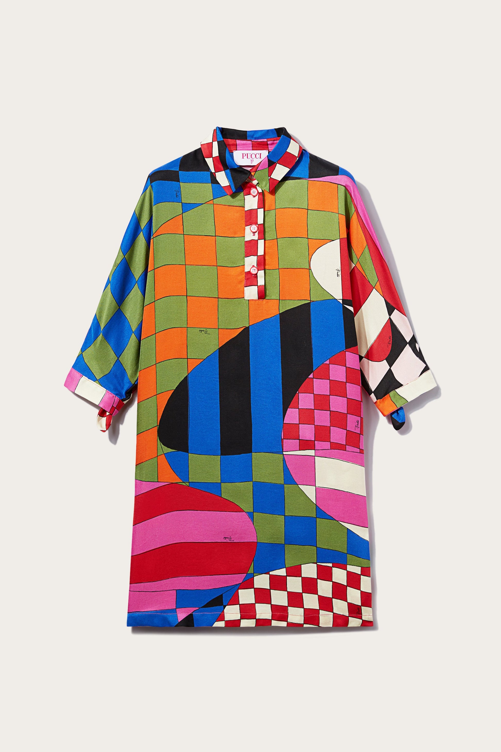 pucci shirt dress Emilio Pucci Shirt Dress Womens 8 Black Short Sleeves Single Breasted Collared