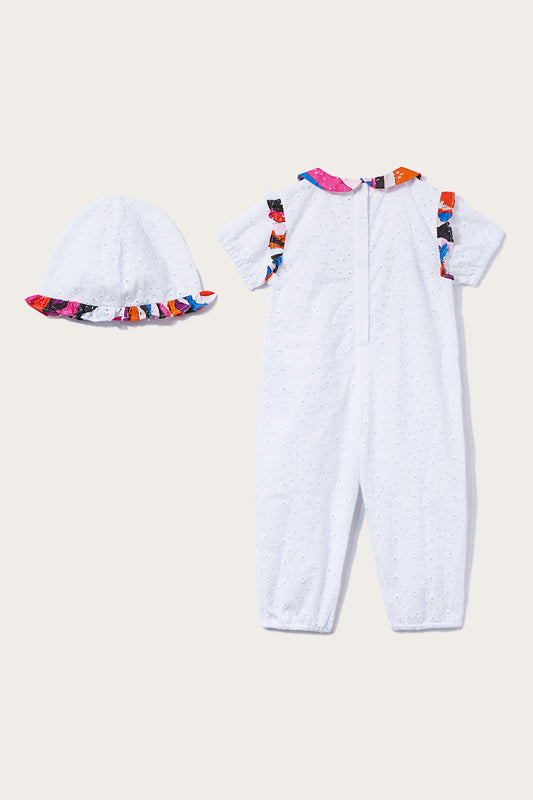 Iride-Print Broderie Anglaise Romper Set View 1 - Pucci