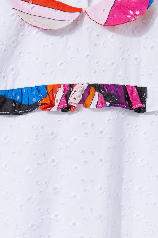 Iride-Print Broderie Anglaise Romper Set View 3 - Pucci