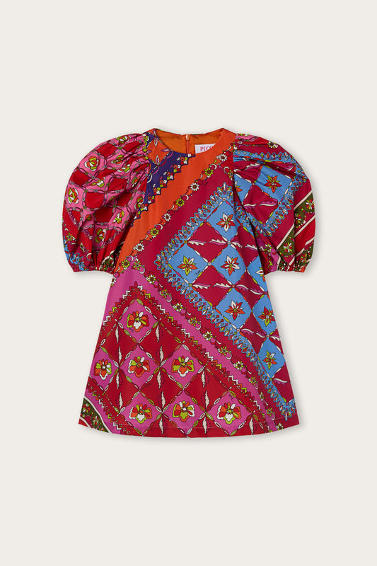 Festa Print Dress with Balloon Sleeves