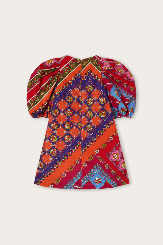 Festa Print Dress with Balloon Sleeves