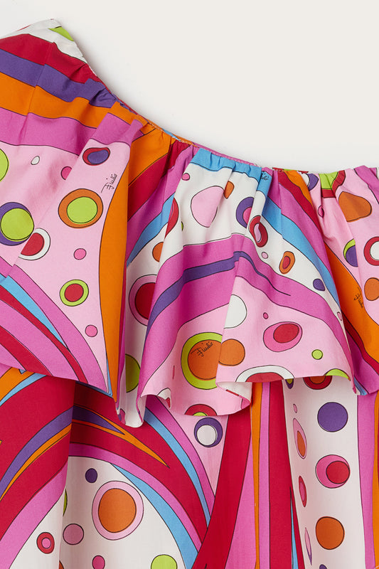 Fontane Print One-Shoulder Top