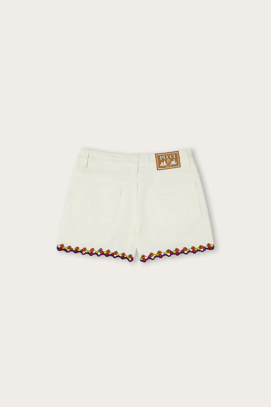 Shorts with Embroidered Edges