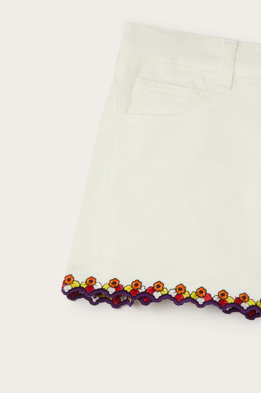 Shorts with Embroidered Edges