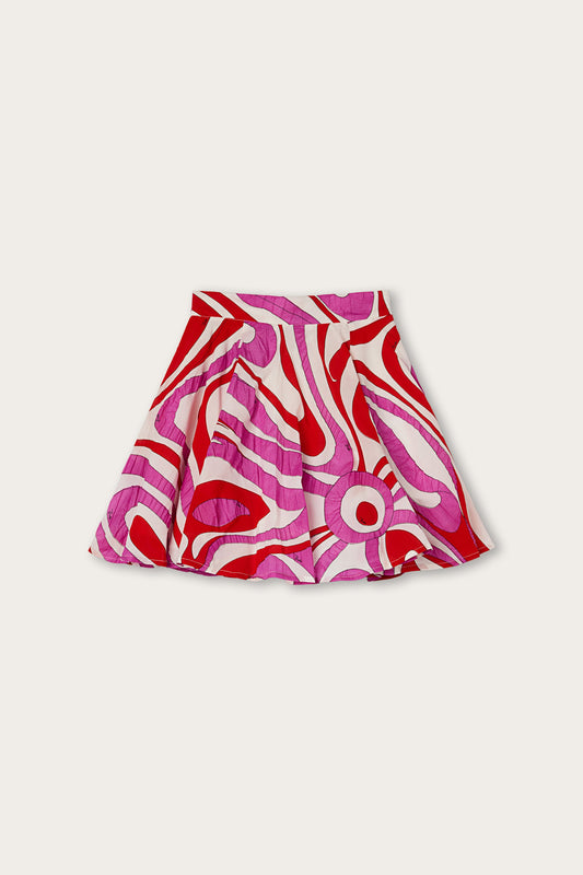 Marmo Print Ruffle Skirt