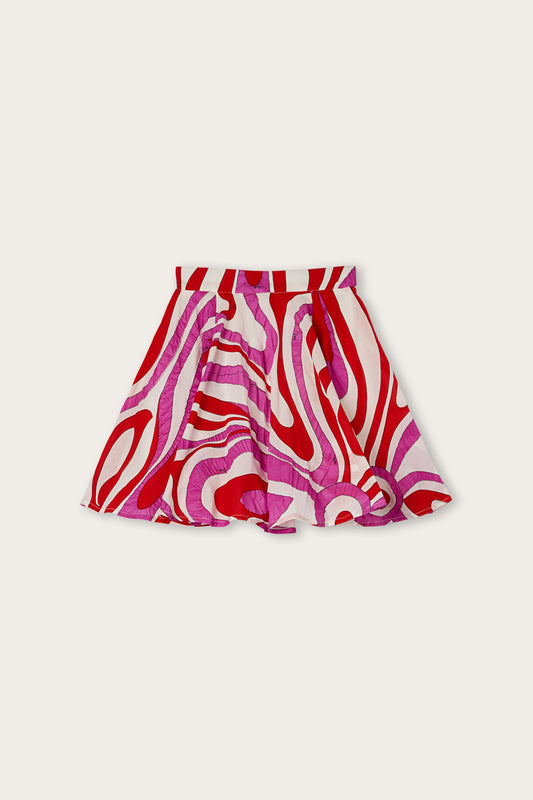 Marmo Print Ruffle Skirt