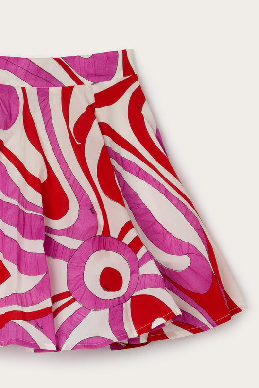 Marmo Print Ruffle Skirt