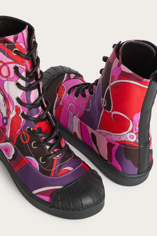 Stivaletti in Stampa Orchidee