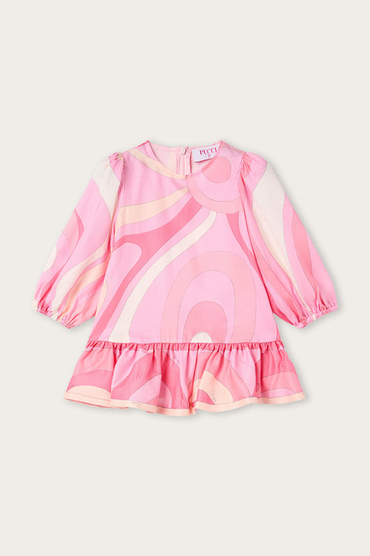 Marmo Print Newborn Dress