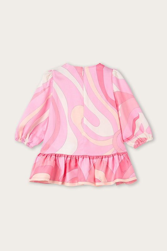 Marmo Print Newborn Dress