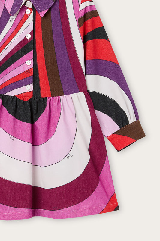 Iride Print Newborn Shirt Dress