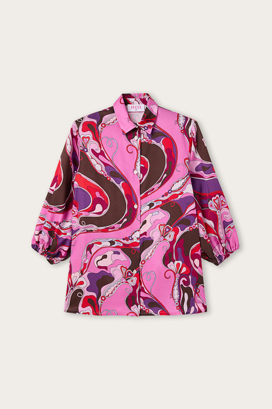 Abito Chemisier in Stampa Orchidee