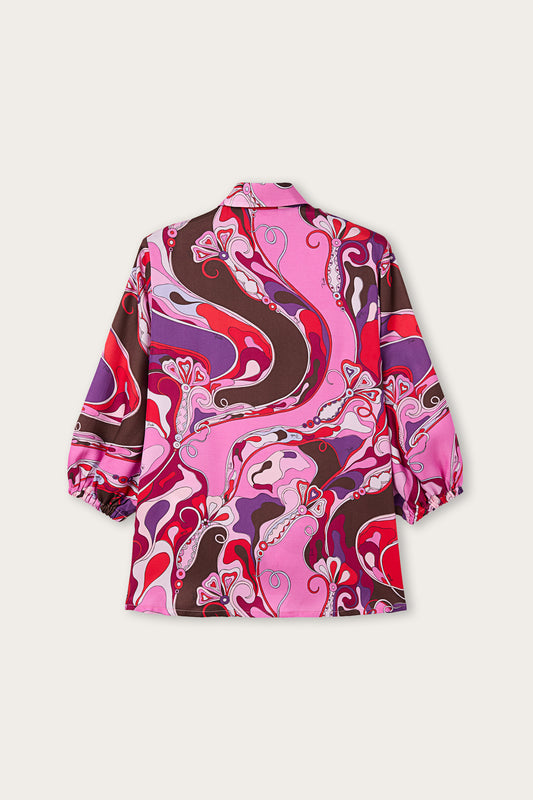 Abito Chemisier in Stampa Orchidee