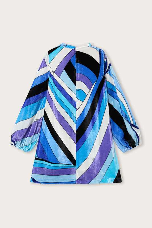 Abito in Velluto in Stampa Iride