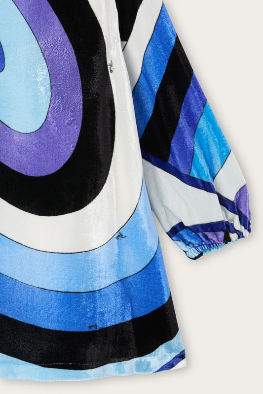 Abito in Velluto in Stampa Iride