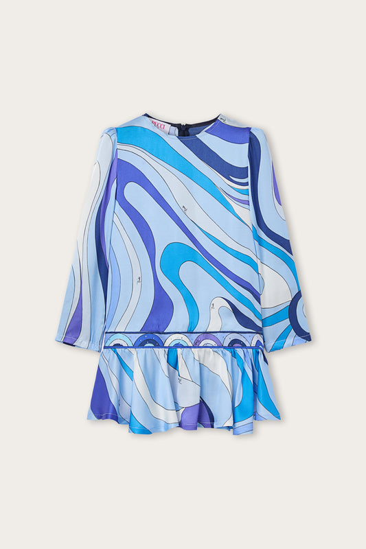 Marmo Print Satin Dress