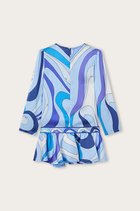 Marmo Print Satin Dress