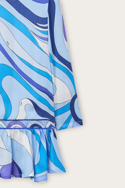 Marmo Print Satin Dress