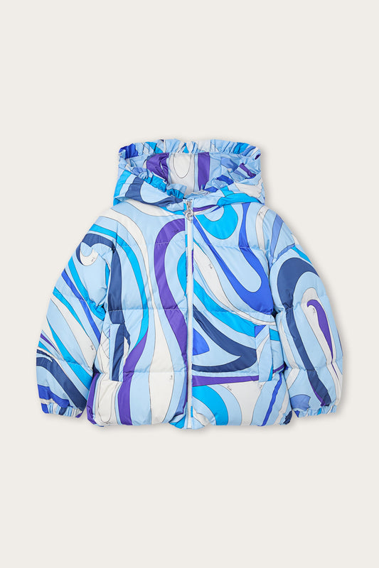 Marmo Print Down Jacket