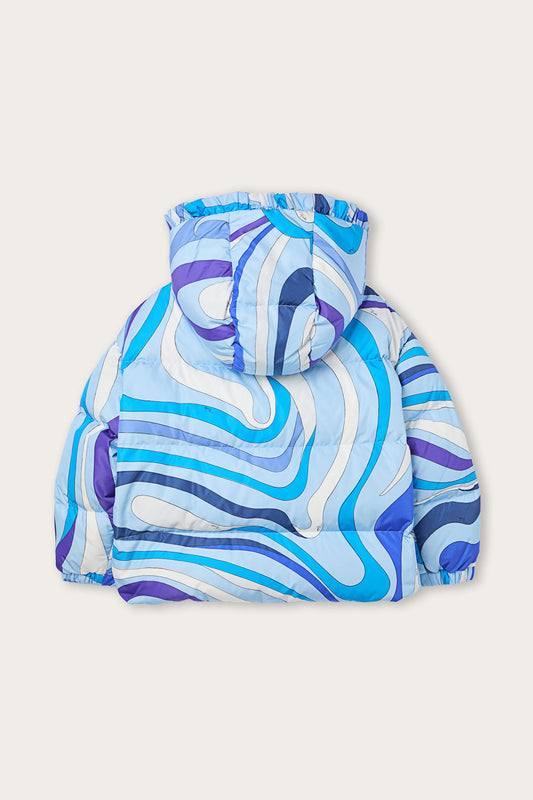 Marmo Print Down Jacket