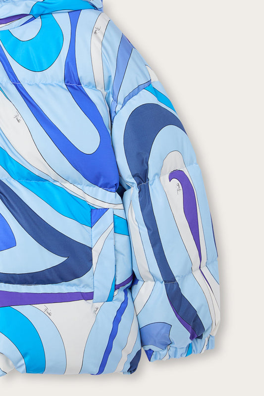 Marmo Print Down Jacket