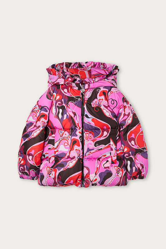 Orchidee Print Down Jacket