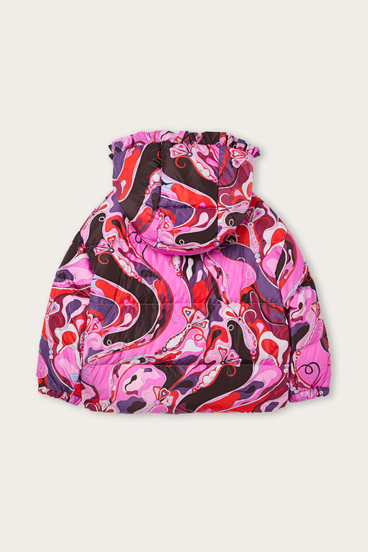 Orchidee Print Down Jacket