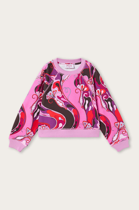 Felpa in Stampa Orchidee