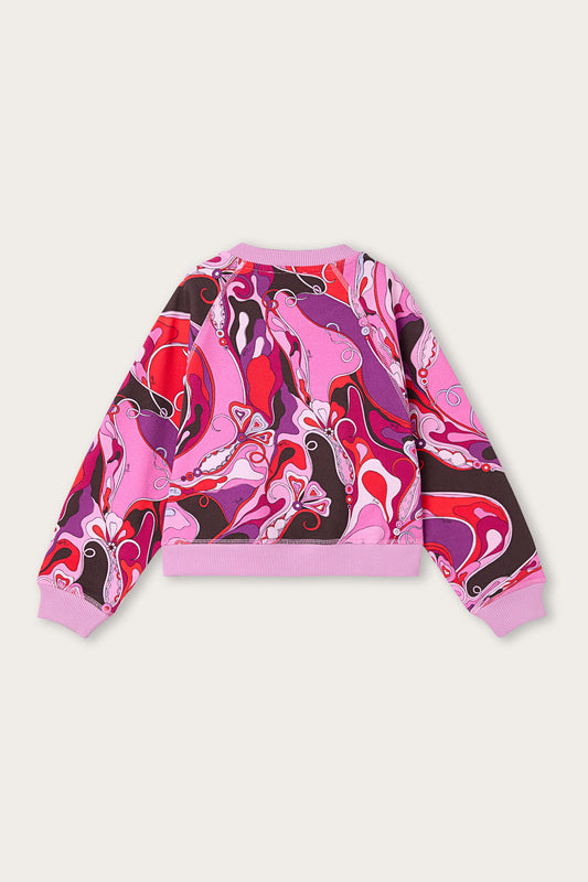 Felpa in Stampa Orchidee