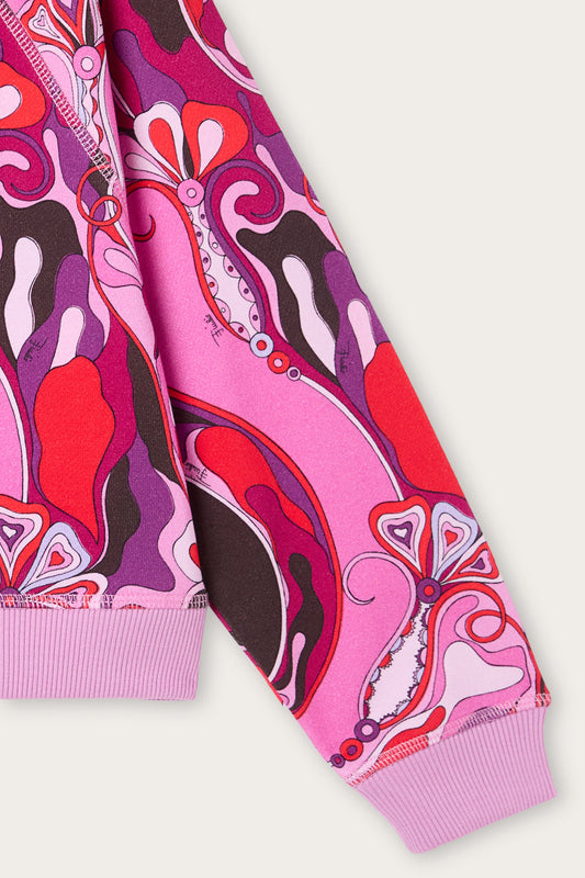 Felpa in Stampa Orchidee