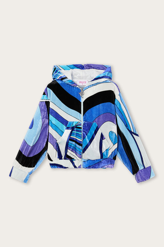 Iride Print Velvet Sweatshirt