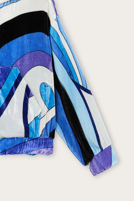 Iride Print Velvet Sweatshirt