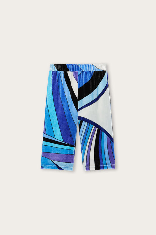 Pantaloni in Velluto in Stampa Iride