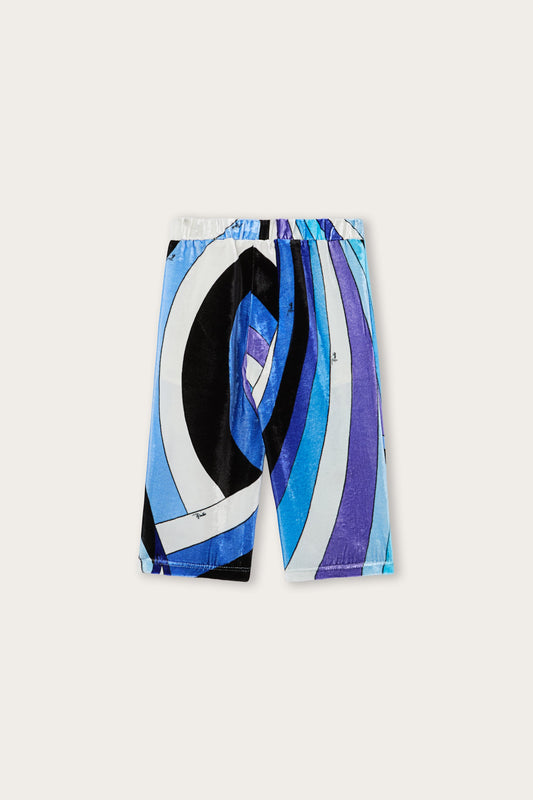 Pantaloni in Velluto in Stampa Iride