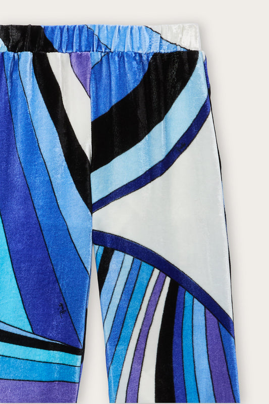 Pantaloni in Velluto in Stampa Iride