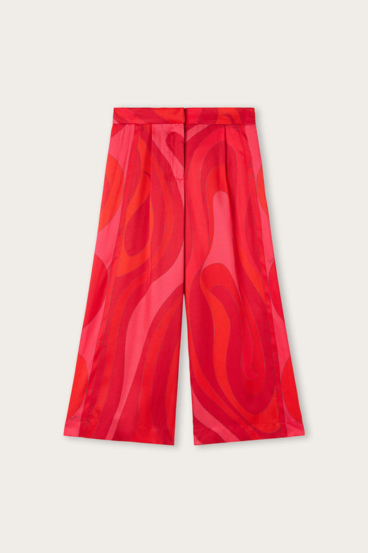 Wide-leg Marmo Print Pants