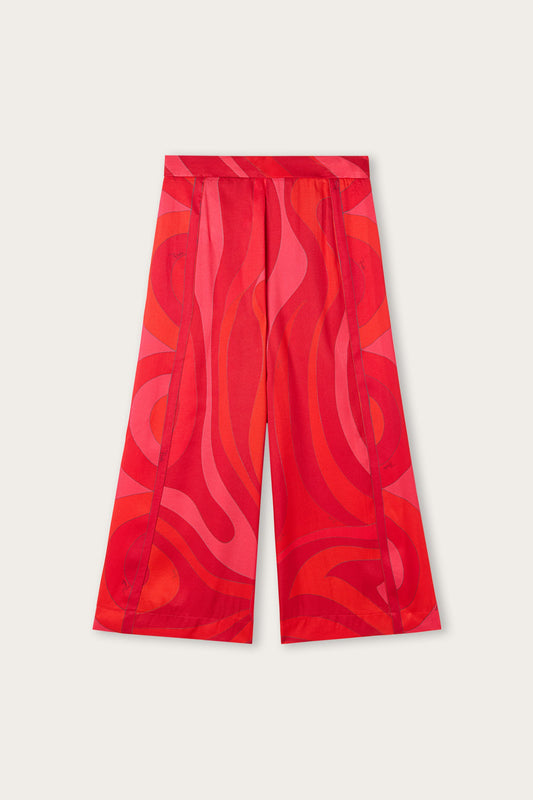 Wide-leg Marmo Print Pants