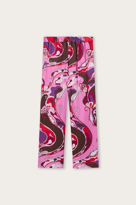 Pantaloni in Stampa Orchidee