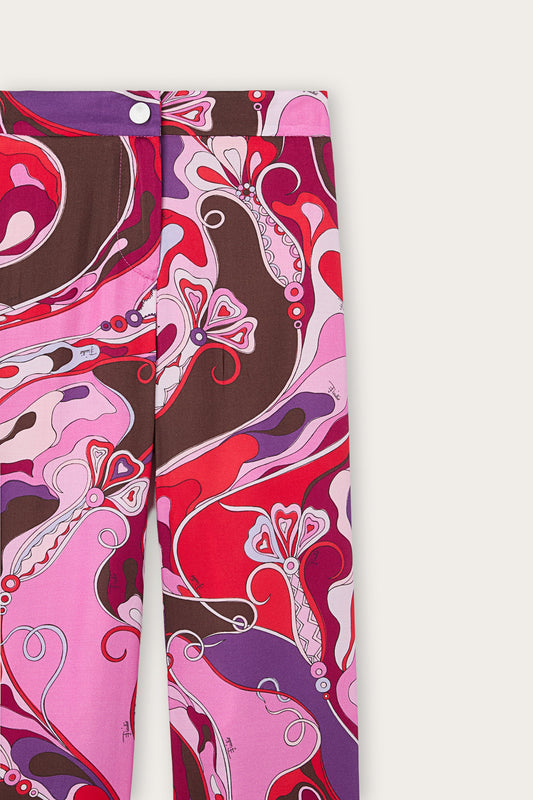 Pantaloni in Stampa Orchidee