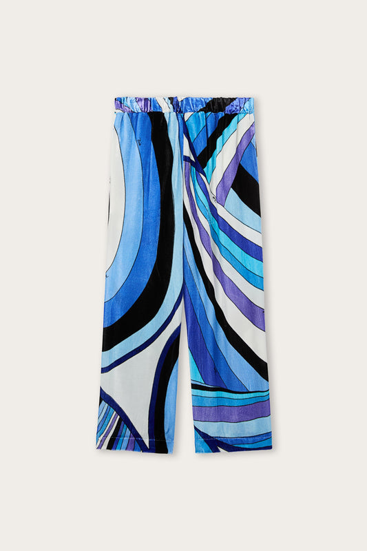 Pantaloni in Velluto in Stampa Iride