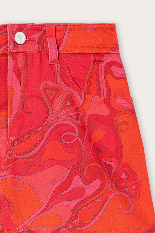 Orchidee Print Skirt