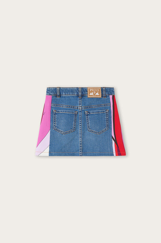 Gonna con Bande Laterali Stampate