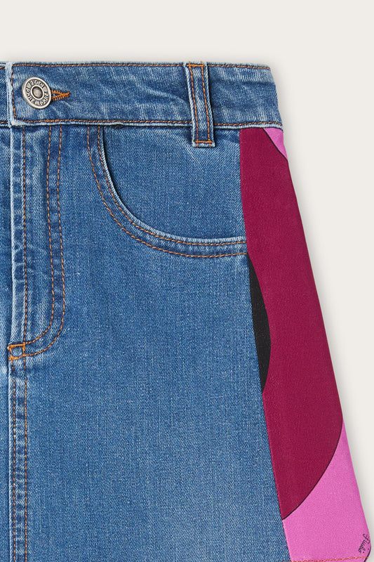 Gonna con Bande Laterali Stampate