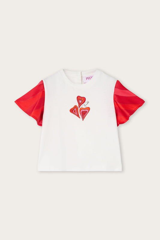 T-shirt with Printed Sleeves