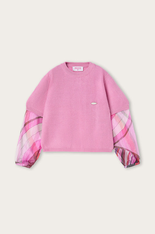 Maglione con Maniche in Voile