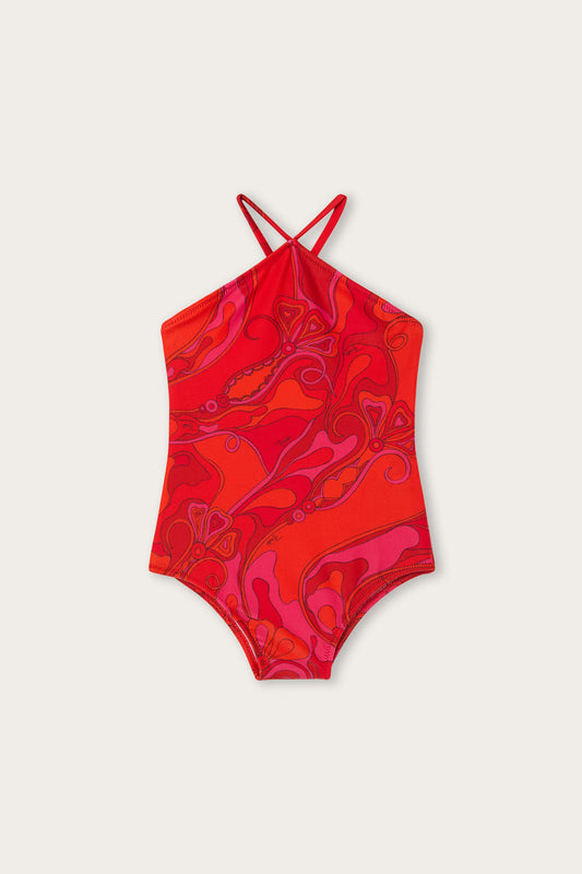 Orchidee Print Newborn Swimsuit