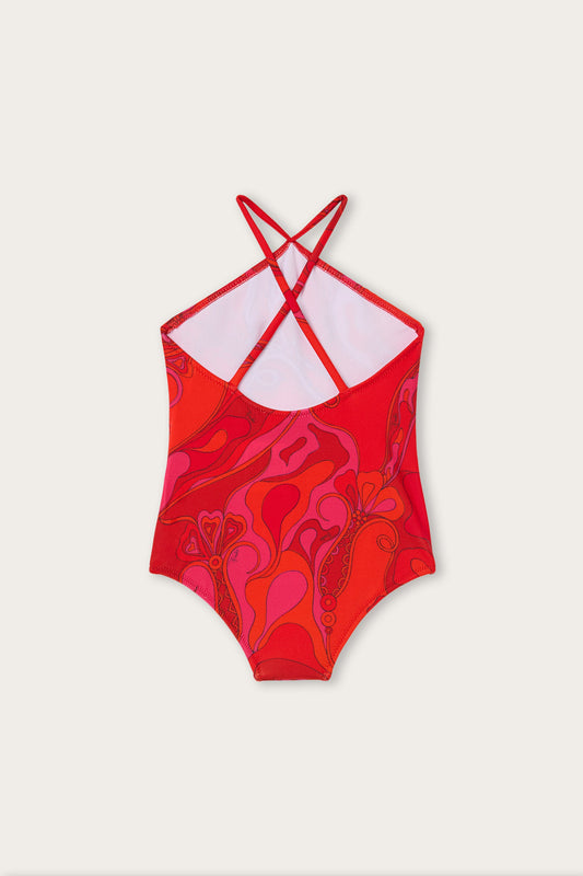 Orchidee Print Newborn Swimsuit