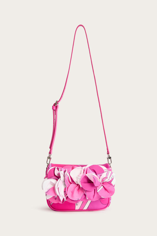 Decorated Onde Print Crossbody Bag