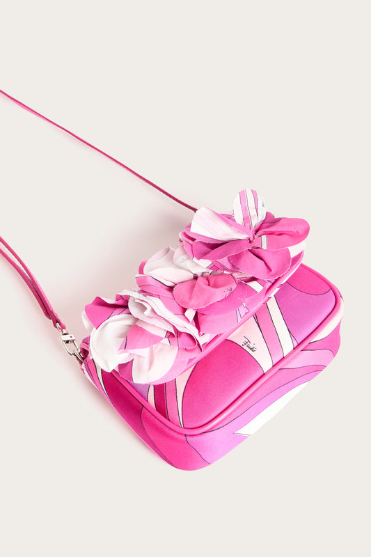 Decorated Onde Print Crossbody Bag