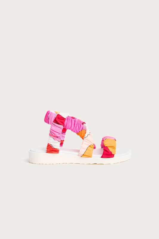 Iride Print Cross-Strap Sandals